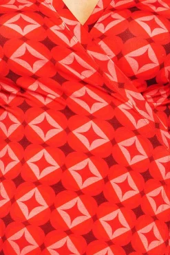 Fashion Anna-Klara klänning Mosaik Röd Klänningar