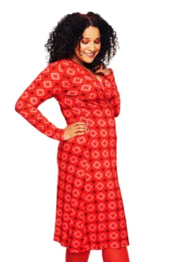 Fashion Anna-Klara klänning Mosaik Röd Klänningar