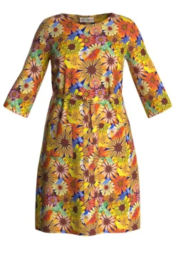 Outlet Doris klänning Fågeltivoli Senap Klänningar