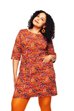 New Doris klänning Vår gata orange Klänningar
