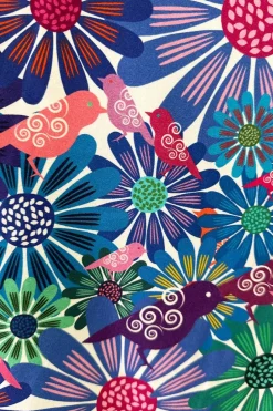 Outlet Ekologiskt trikåtyg Fågeltivoli Lila Tyg