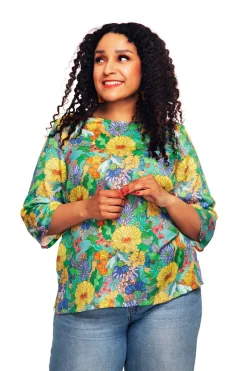 Fashion Elsie topp Illusion Färgglad Toppar