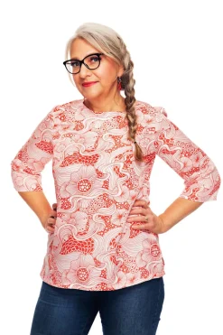 Fashion Elsie topp Rörelse Röd Toppar