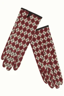 Online Handskar Argyle cabernet red Mössor & Handskar