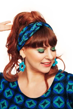 Hot Hedda hårband Mosaik Blå Hårband