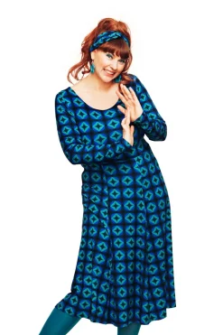 New Helga klänning Mosaik Blå Klänningar