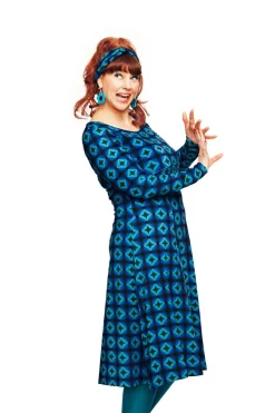 New Helga klänning Mosaik Blå Klänningar