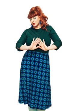 Clearance Lisa kjol Mosaik Blå Kjolar