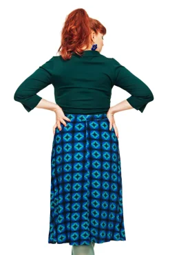 Clearance Lisa kjol Mosaik Blå Kjolar