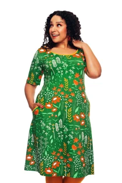 New Magda klänning Bladverk Grön Klänningar