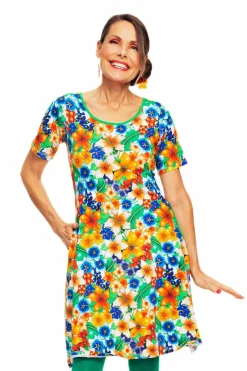 New Magda klänning Blomster Orange Klänningar