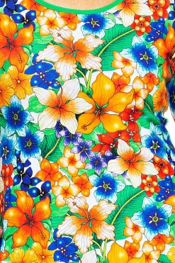 New Magda klänning Blomster Orange Klänningar