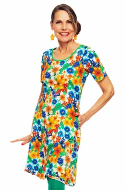 New Magda klänning Blomster Orange Klänningar