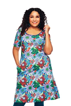 Hot Magda klänning Fågeltivoli Blå Klänningar