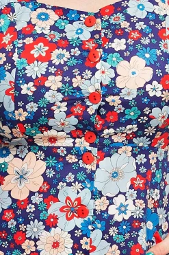 Sale Maja klänning Kreativ Blå Klänningar