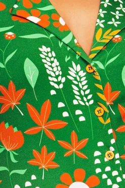 New Margit blus Bladverk Grön Toppar