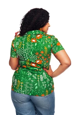 New Margit blus Bladverk Grön Toppar