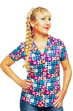 Hot Margit blus Ängsmark Blå Toppar