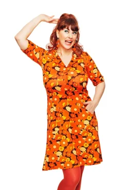 Hot Monica klänning 1970 orange Klänningar