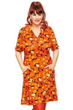 Hot Monica klänning 1970 orange Klänningar