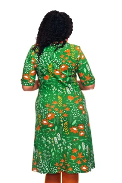 Discount Monica klänning Bladverk Grön Klänningar