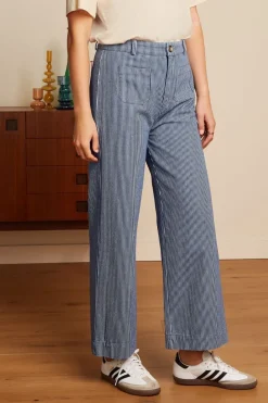 Sale Osei Stripe byxa Denim Blue Byxor