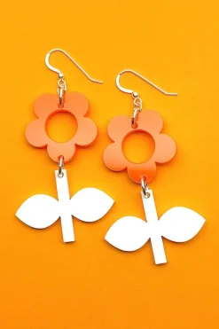 Discount Örhängen Blom Apelsin/Vitsippa liten Örhängen