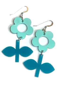 Online Örhängen Blom Mint/Lagun liten Örhängen