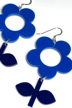 Fashion Örhängen Flora Blåklint/Natt stor Örhängen