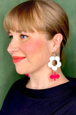 Discount Örhängen Flora Vitsippa/Pion Stor Örhängen