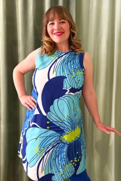 New Rut klänning Retro blå Klänningar