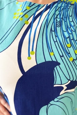 New Rut klänning Retro blå Klänningar