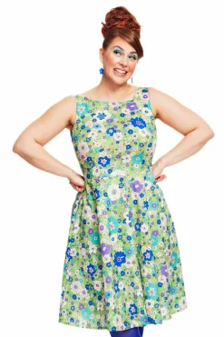 Hot Saga klänning Kreativ Grön Klänningar