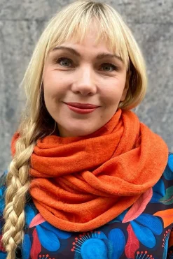 Clearance Slätstickad tubsjal Orange Halsdukar & Sjalar