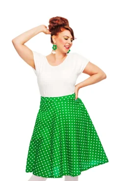 Hot Solbritt kjol Prickig grön Kjolar