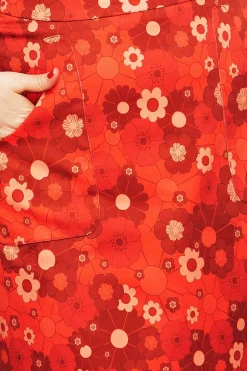 New Sonja kjol Perspektiv Röd Kjolar