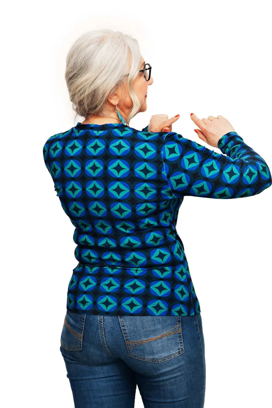 Sale Susanne topp Mosaik Blå Toppar