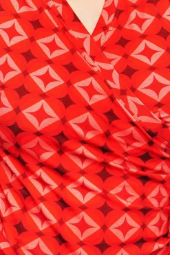 Outlet Susanne topp Mosaik Röd Toppar