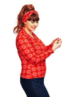 Outlet Susanne topp Mosaik Röd Toppar