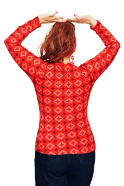Outlet Susanne topp Mosaik Röd Toppar