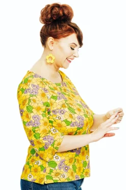 Sale Vendela topp Humlesurr gul Toppar