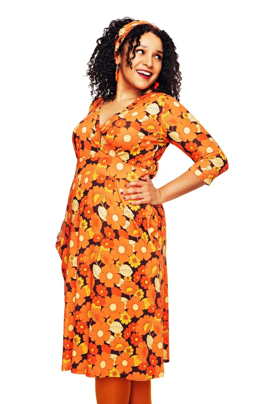 Clearance Vera klänning 1970 orange Klänningar